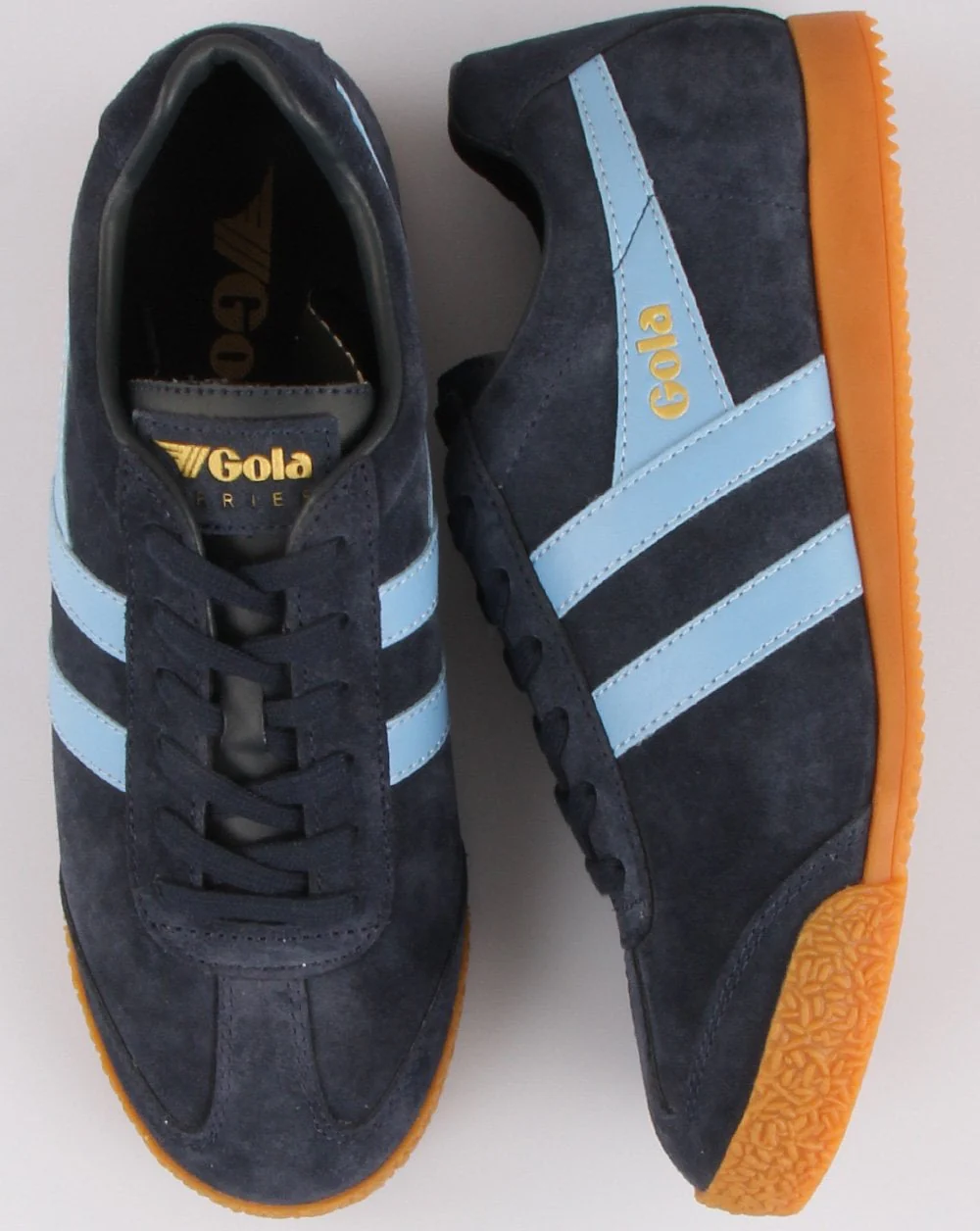 Gola Harrier Suede Trainer Navy/Sky Blue - Image 2