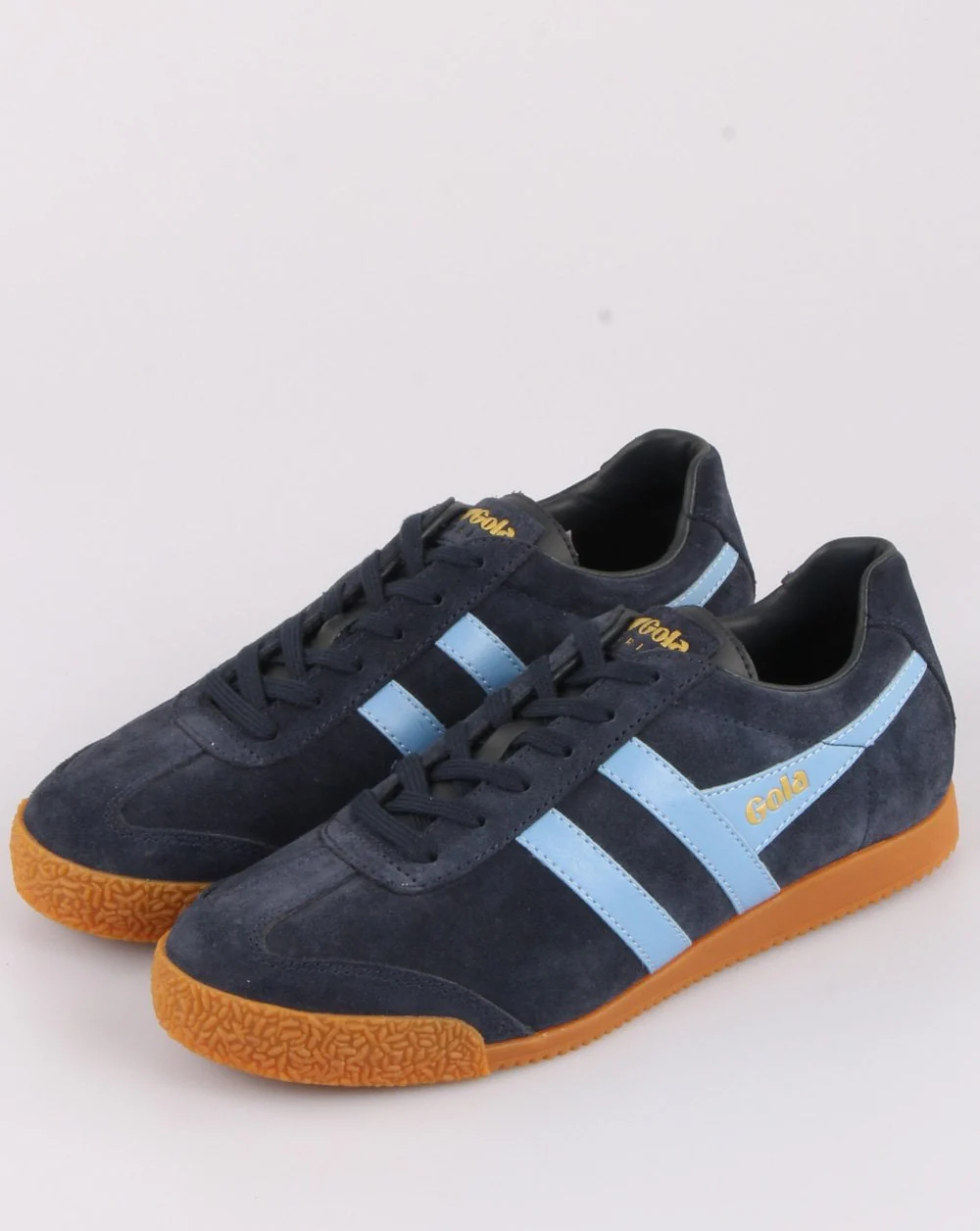 Gola Harrier Suede Trainer Navy/Sky Blue - Image 3