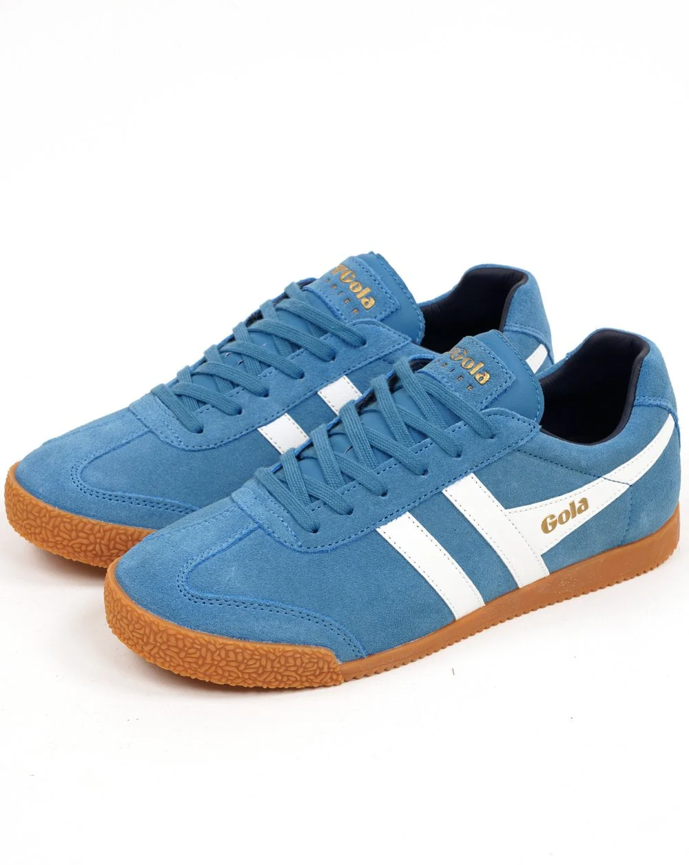 Gola Harrier Suede Trainer Santorini/White/Navy - Image 2