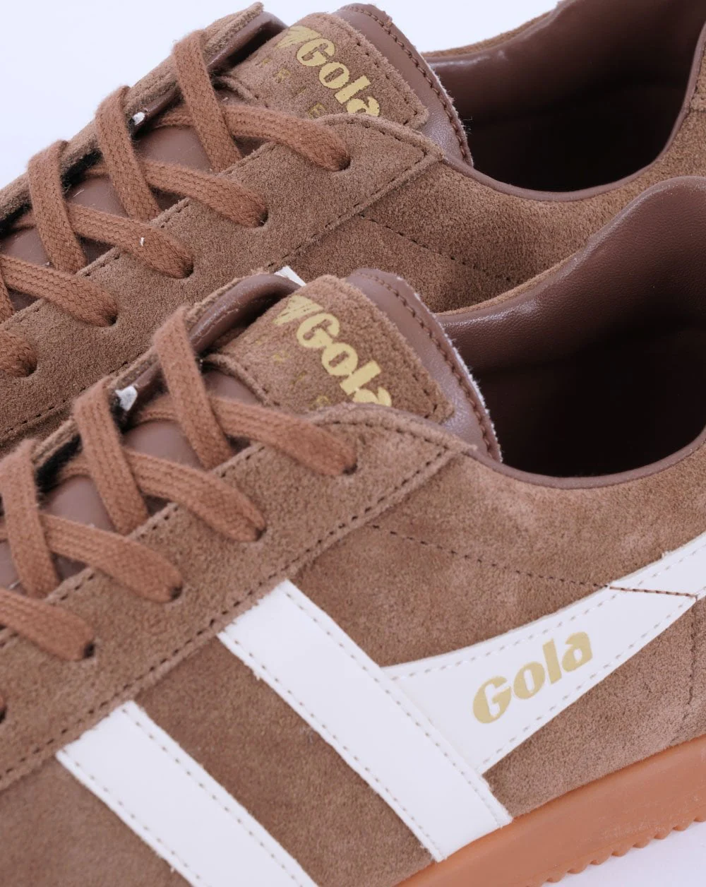 Gola Harrier Suede Trainer Tobacco/Off White - Image 4