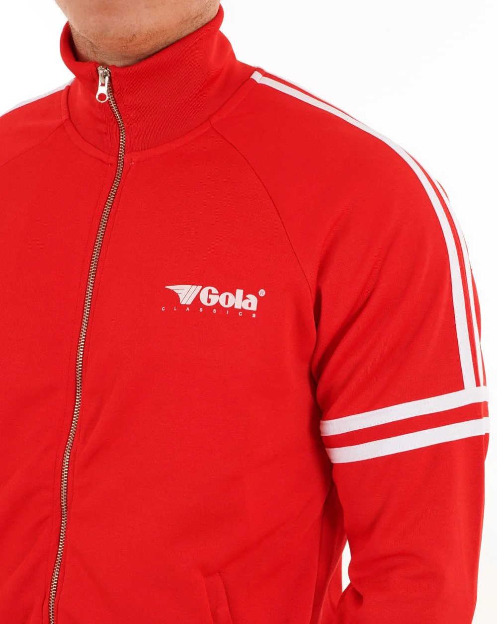 Gola Logo Striped Track Top Red - Image 2