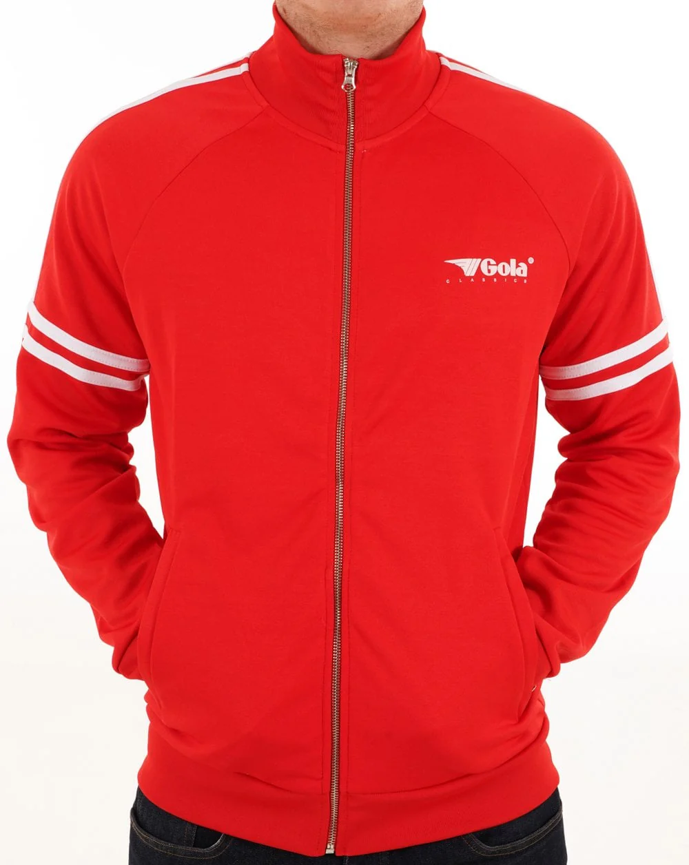 Gola Logo Striped Track Top Red - Image 3