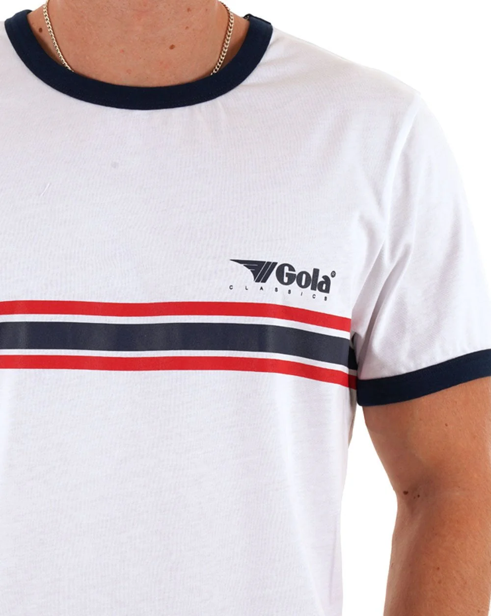Gola Stripe Ringer T-shirt White - Image 2