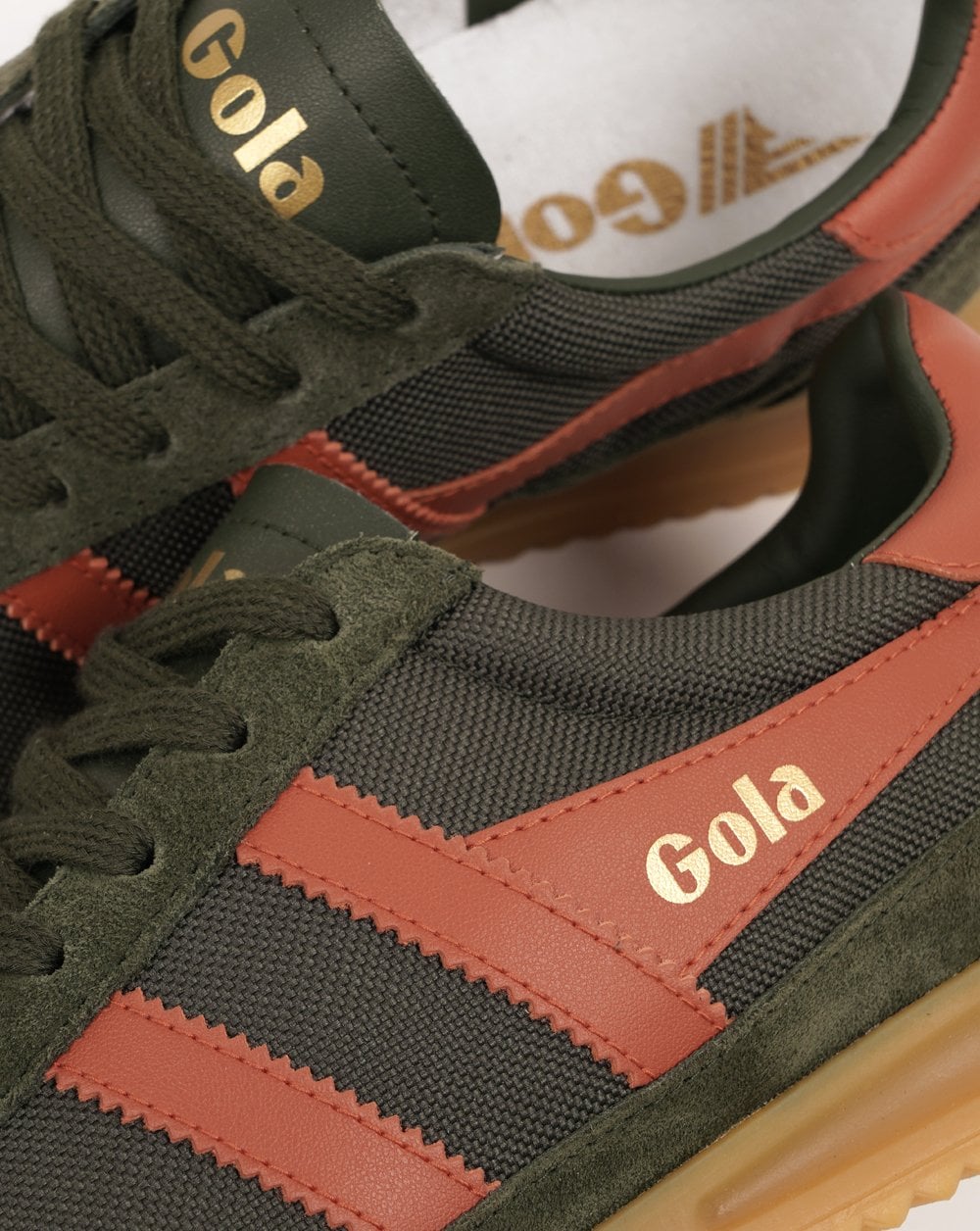 Gola Tornado Trainer Dark Khaki/Moody Orange - Image 3
