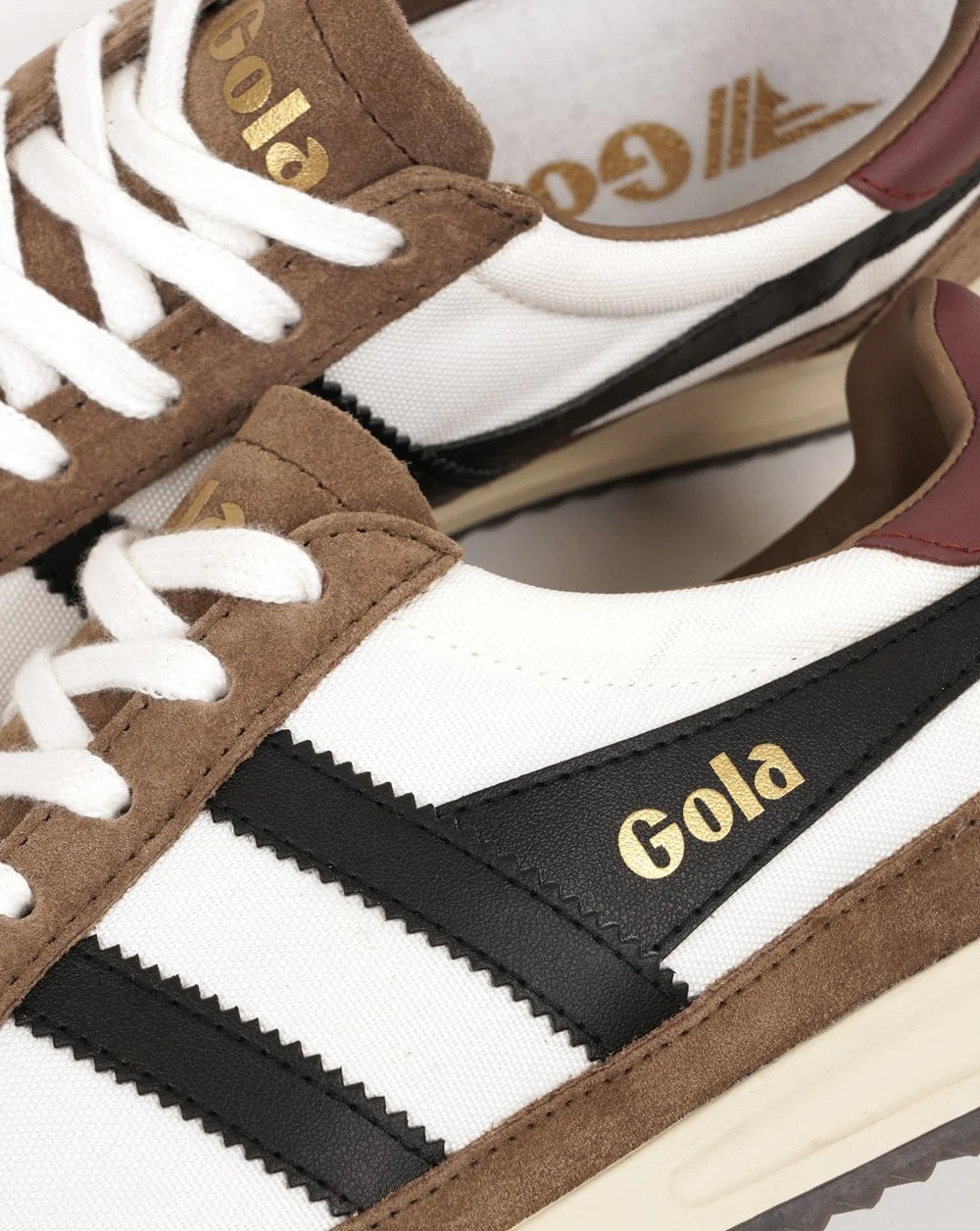 Gola Tornado Trainer Off White Tobacco Black - Image 3