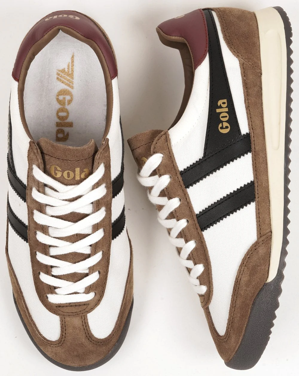 Gola Tornado Trainer Off White Tobacco Black - Image 4