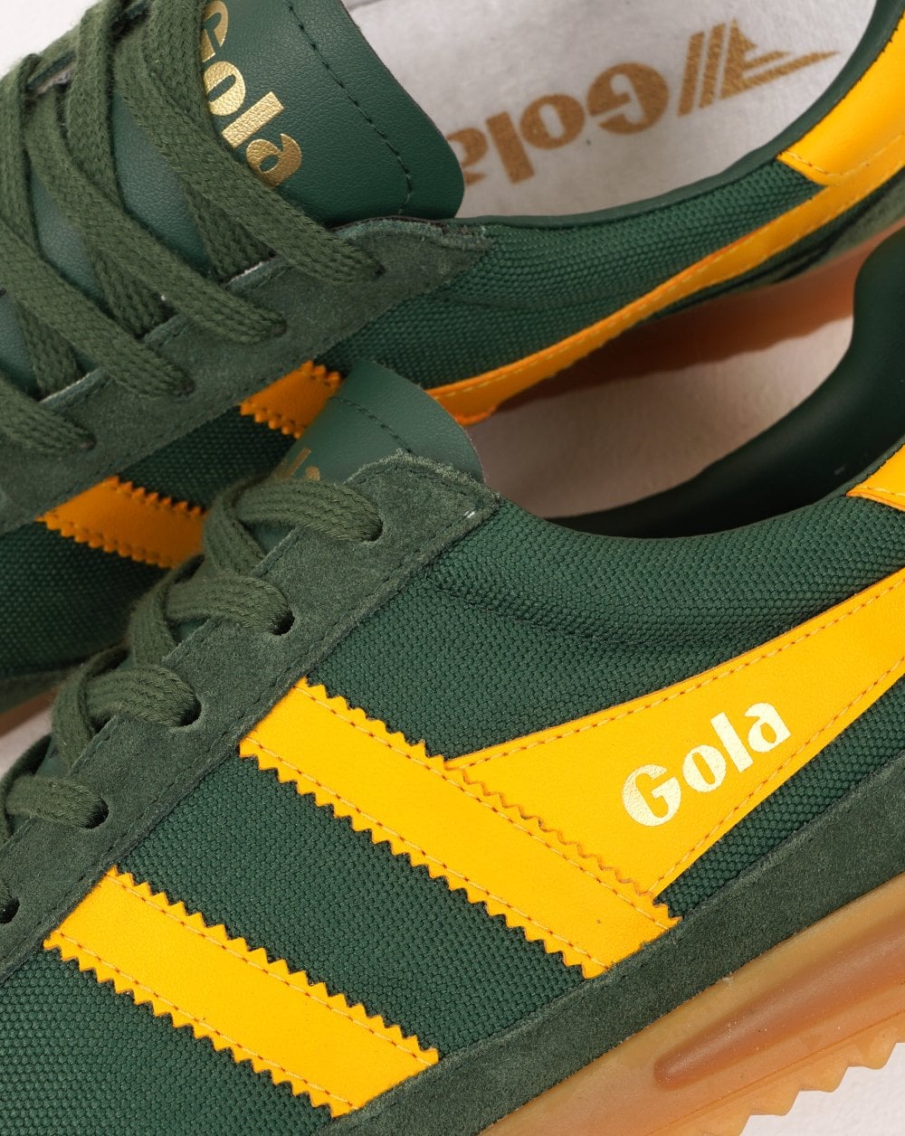 Gola Tornado Trainers Evergreen / Sun Yellow - Image 3