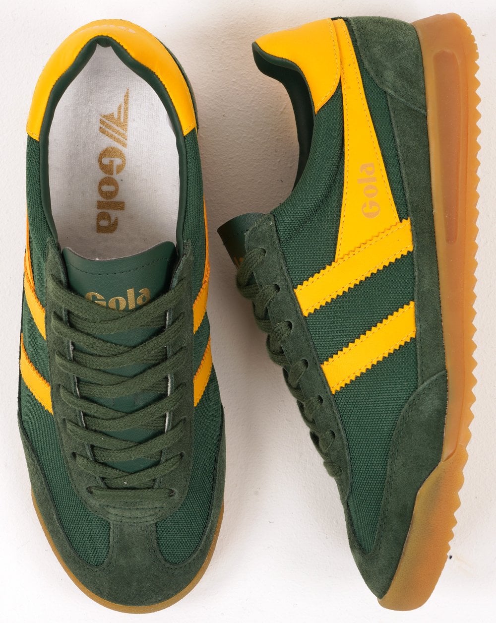 Gola Tornado Trainers Evergreen / Sun Yellow - Image 4