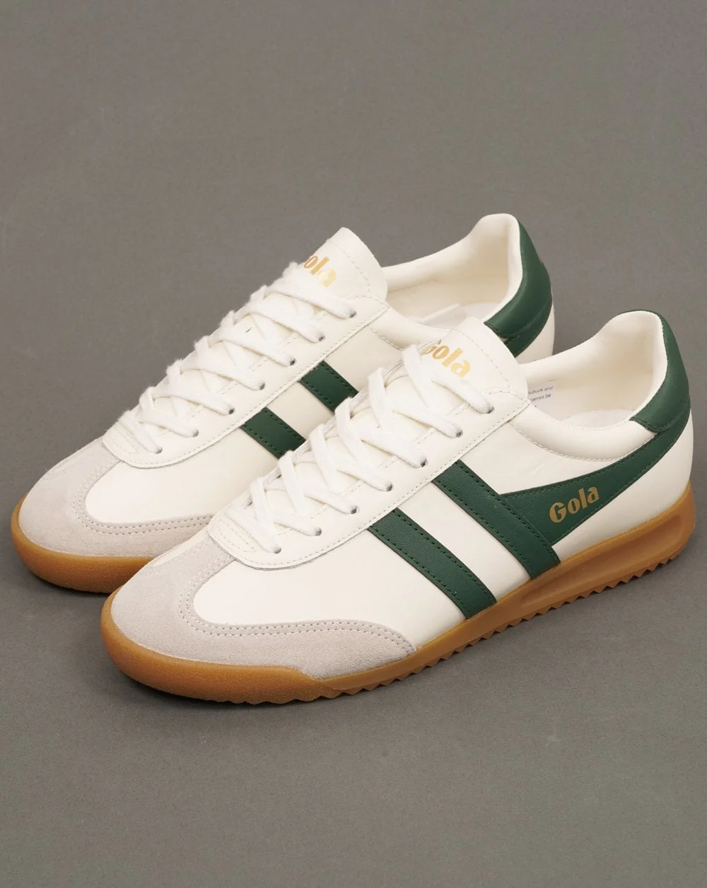 Gola Torpedo Leather Trainers Off White / Evergreen - Image 2