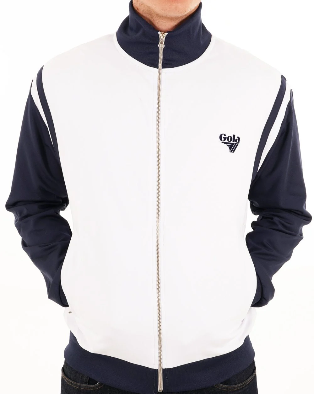 Gola Tricot Track Top White/Navy - Image 3