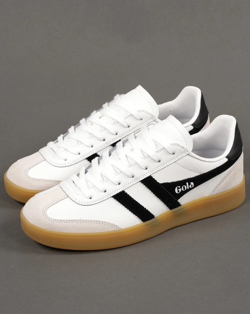 Gola Viper Leather Trainers White/Black/Gum - Image 2