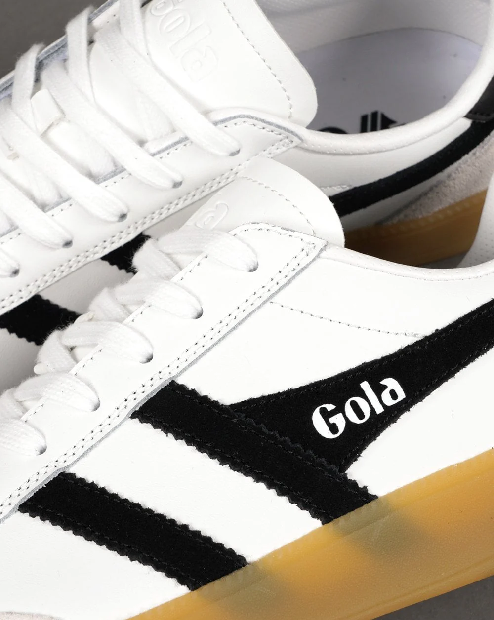 Gola Viper Leather Trainers White/Black/Gum - Image 3