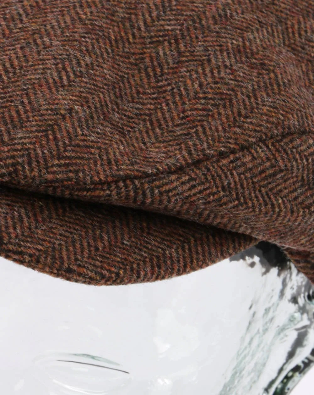 Herringbone Extended Bill Flat Cap Brown - Image 2