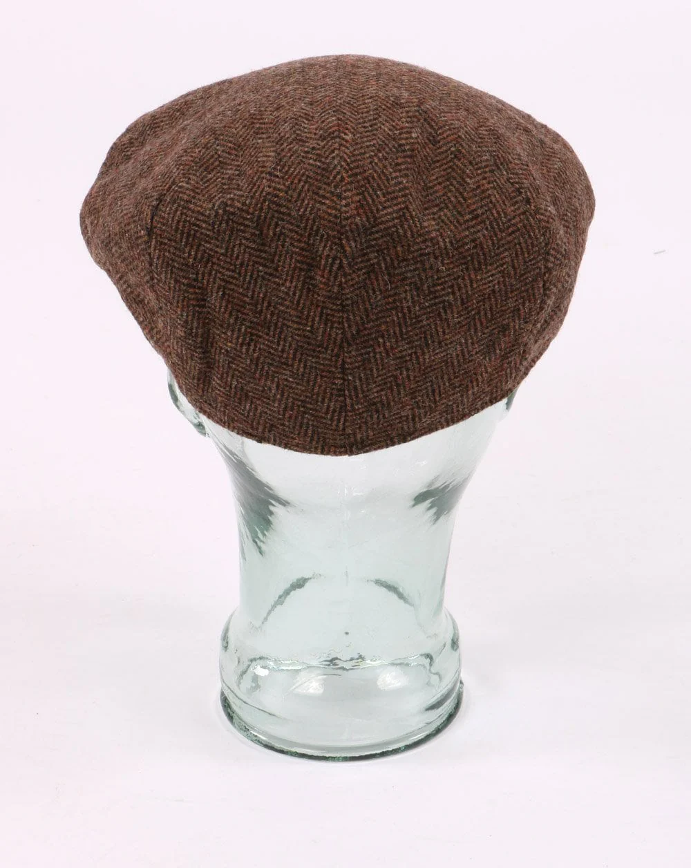 Herringbone Extended Bill Flat Cap Brown - Image 3