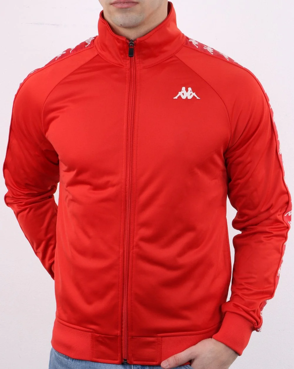 Kappa Banda Anniston Slim Track Top Red Blaze/White - Image 2