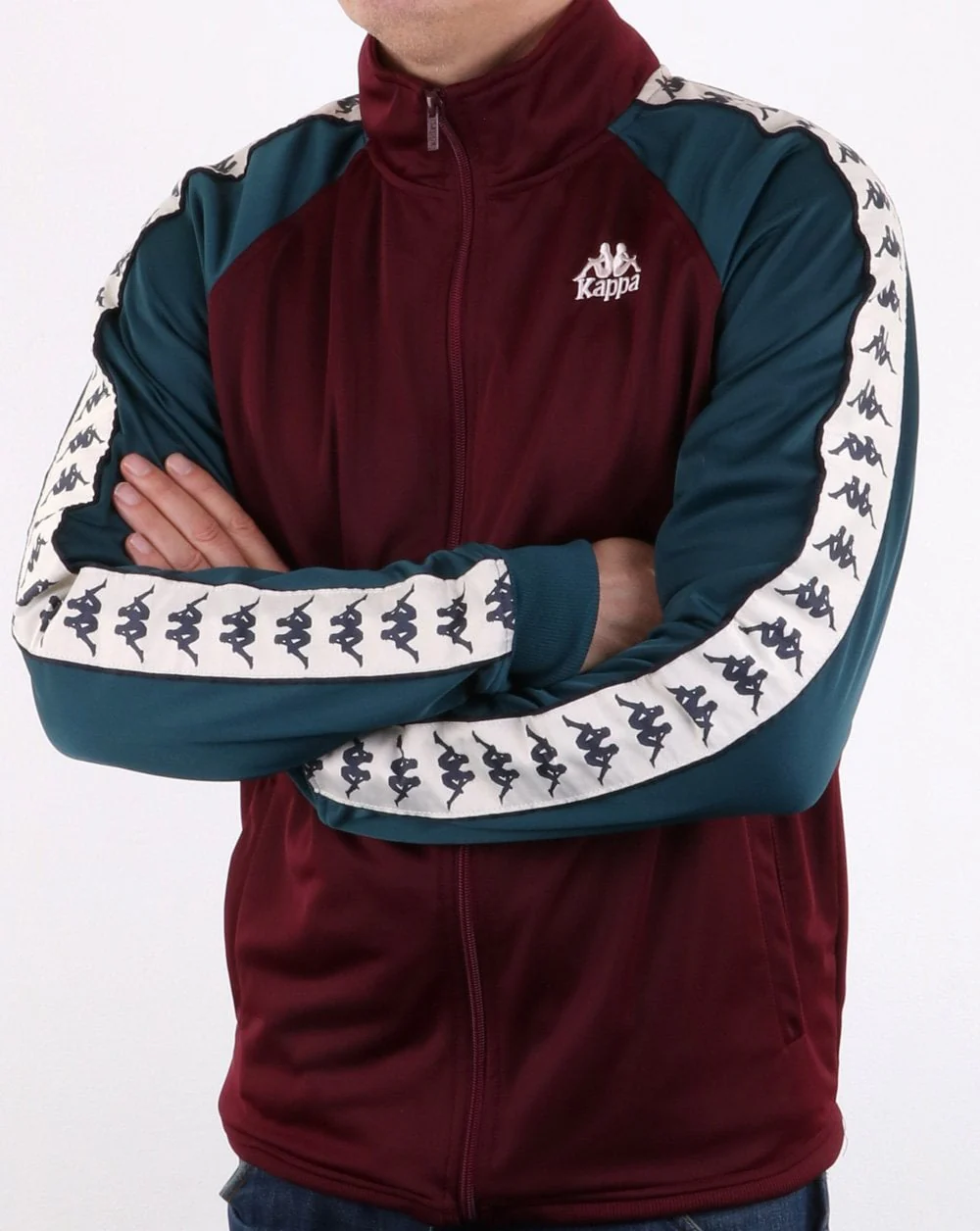 Kappa Britannia Track Top Dark Red/dark Blue - Image 2