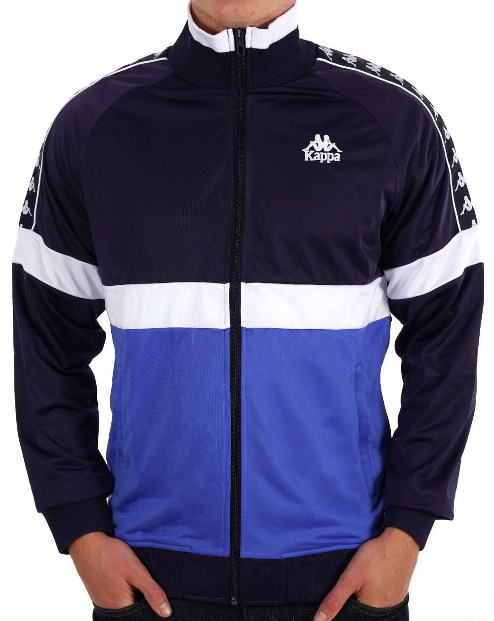 Kappa Unther Track Top Navy/Royal Blue/White