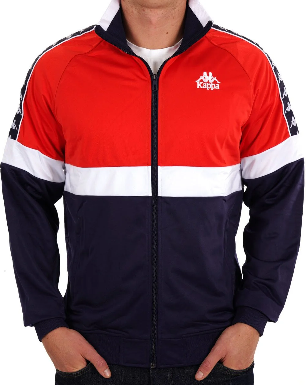 Kappa Unther Track Top Red/Navy/White - Image 3