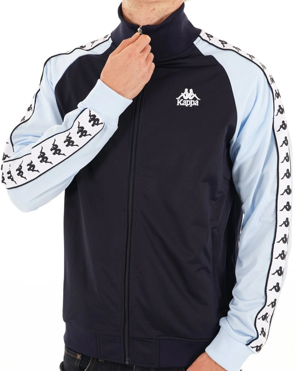 Kappa Uriah Track Top Navy/Sky Blue - Image 3