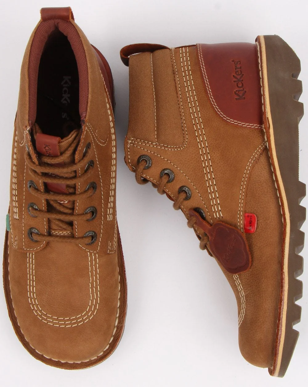 Kickers Kick Hi Mash Up Boot Brown - Image 2