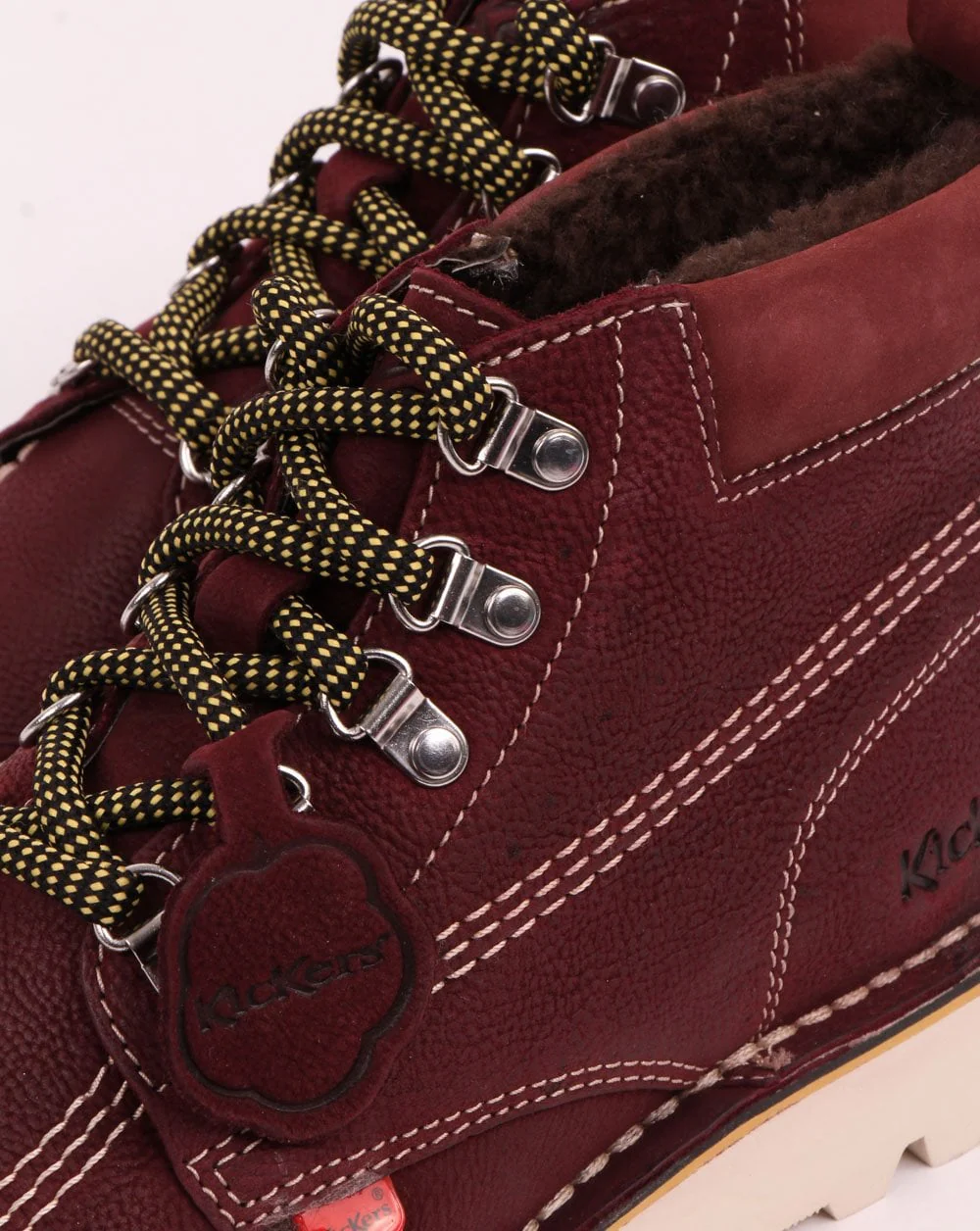 Kickers Kick Hi Winterised Leather Boot Burgundy - Image 4