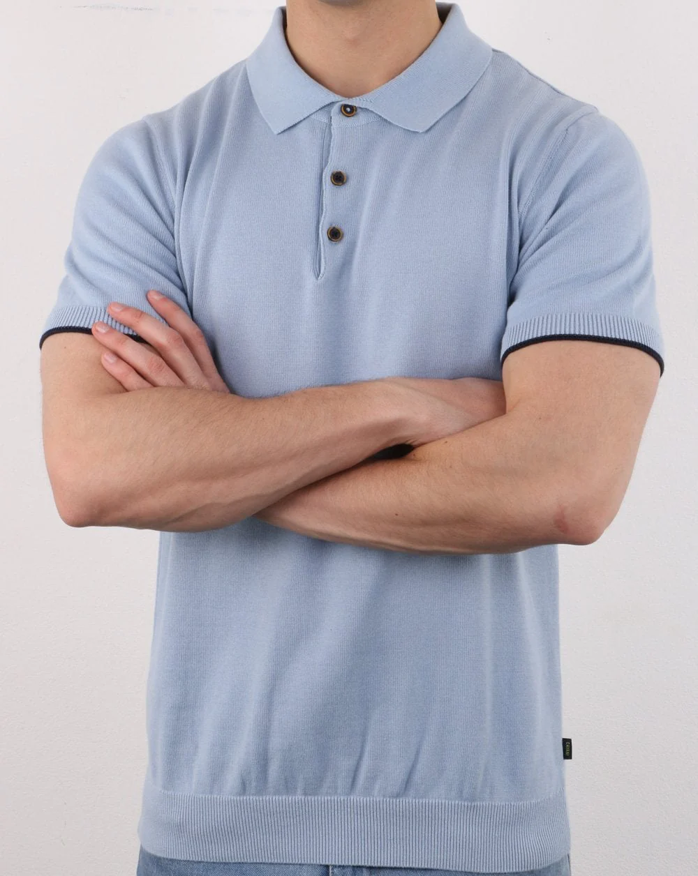 Knitted Polo Sky - Image 3