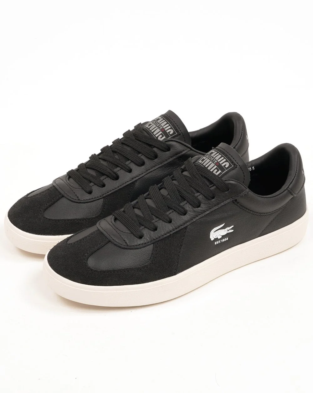 Lacoste Baseshot Pro Leather Trainers Black/Off White - Image 2