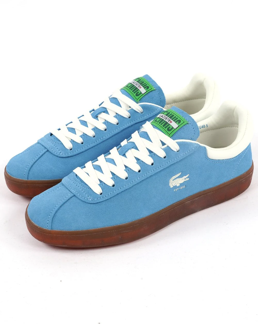 Lacoste Baseshot Suede Trainer Blue/Gum - Image 2