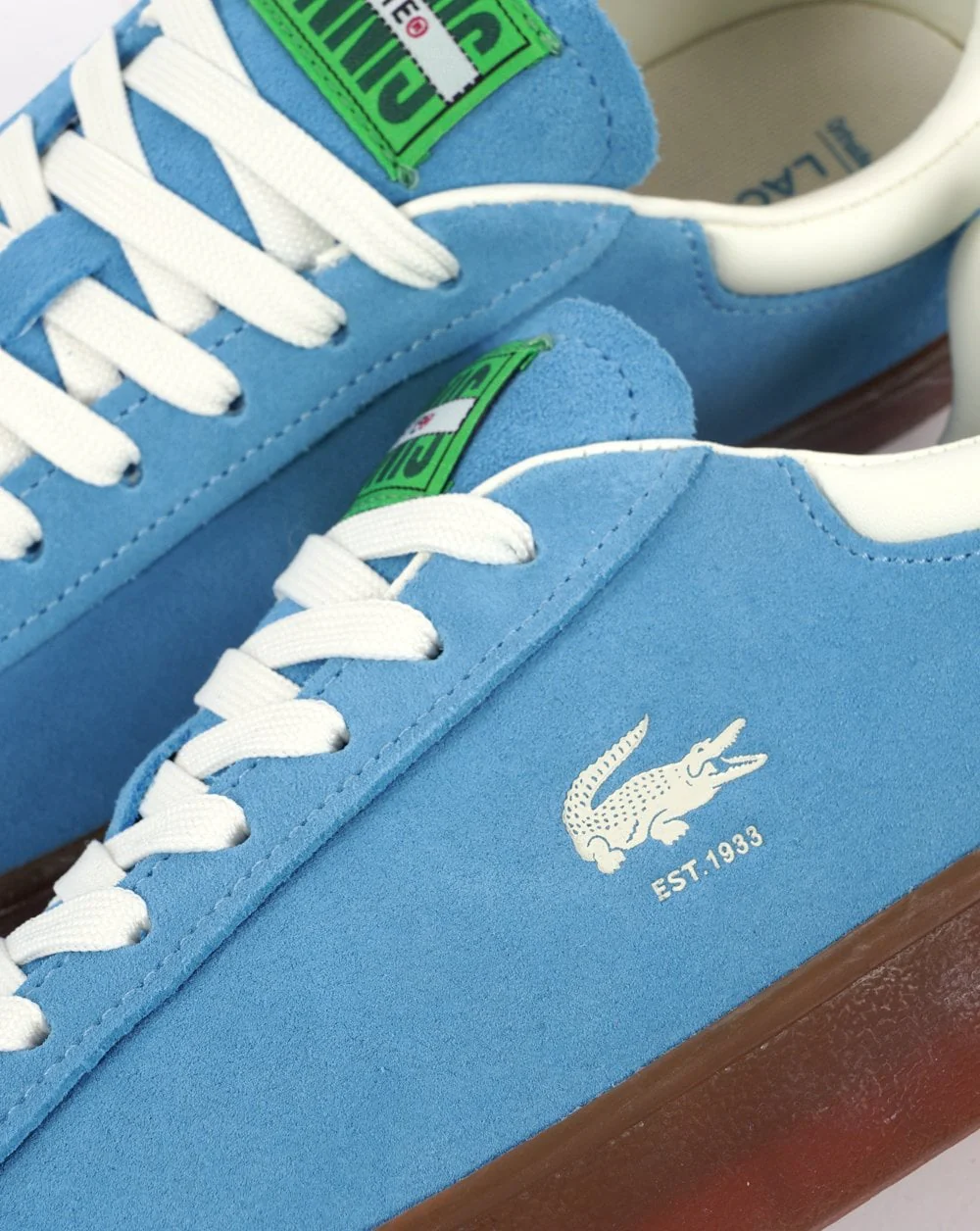 Lacoste Baseshot Suede Trainer Blue/Gum - Image 3