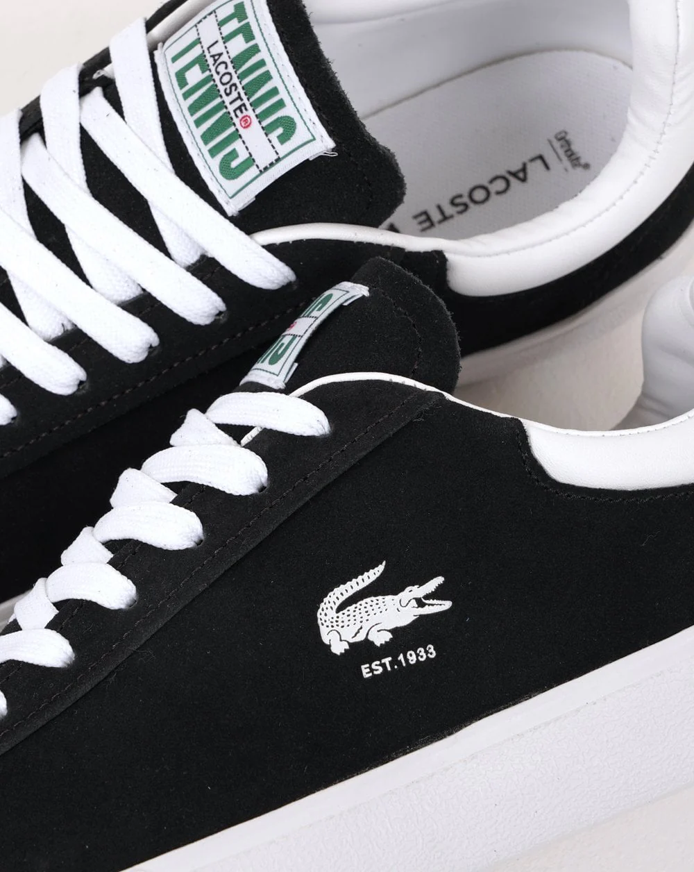 Lacoste Baseshot Trainers Black/White - Image 3