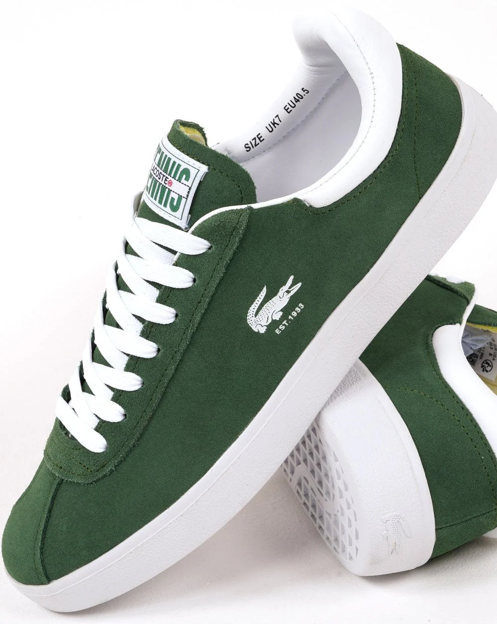 Lacoste Baseshot Trainers Dark Green/White