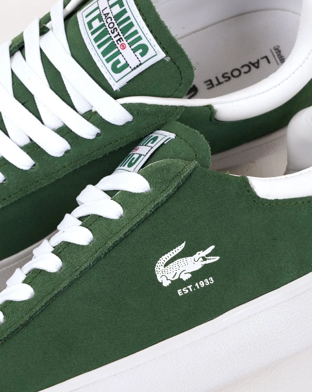 Lacoste Baseshot Trainers Dark Green/White - Image 3