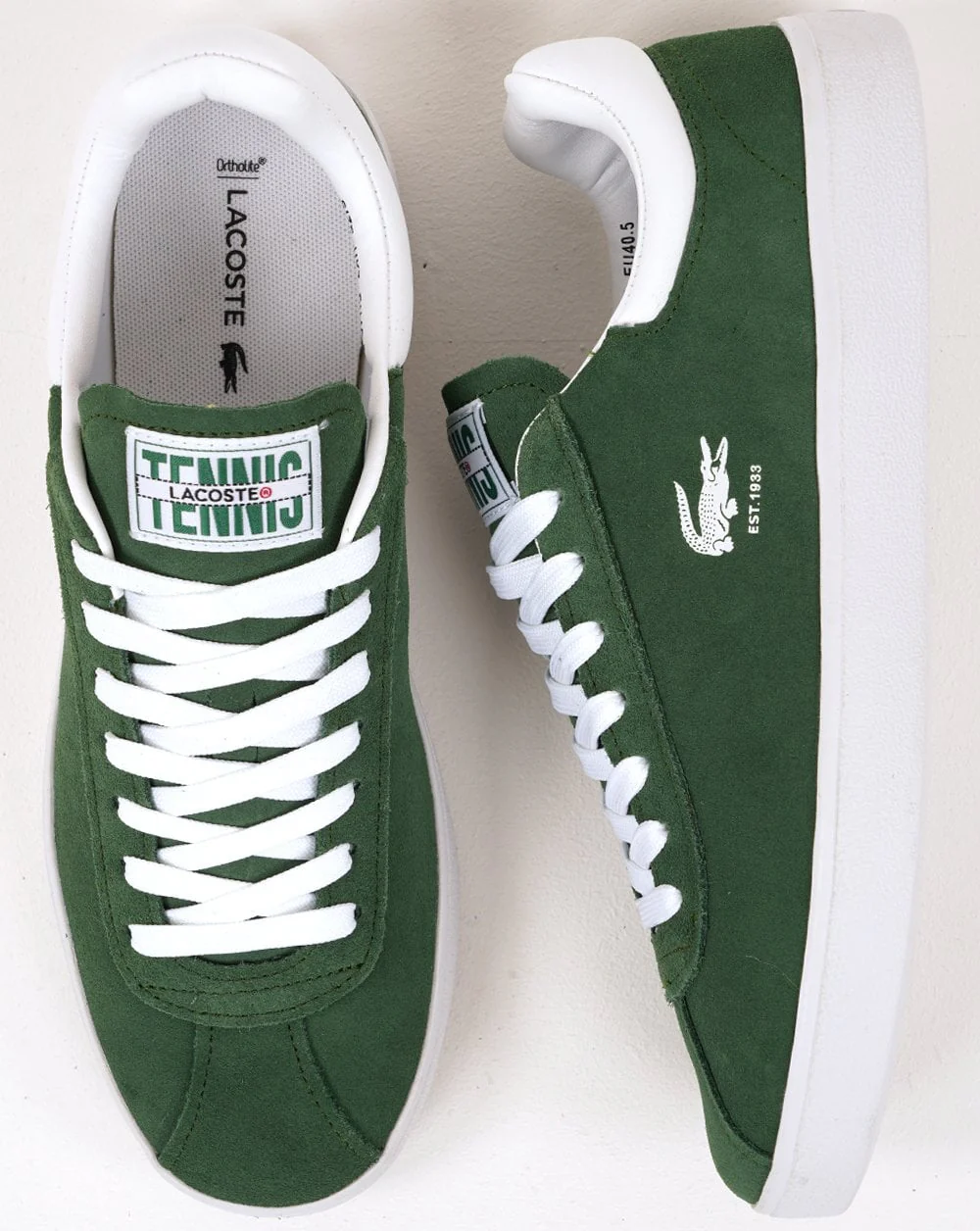 Lacoste Baseshot Trainers Dark Green/White - Image 4