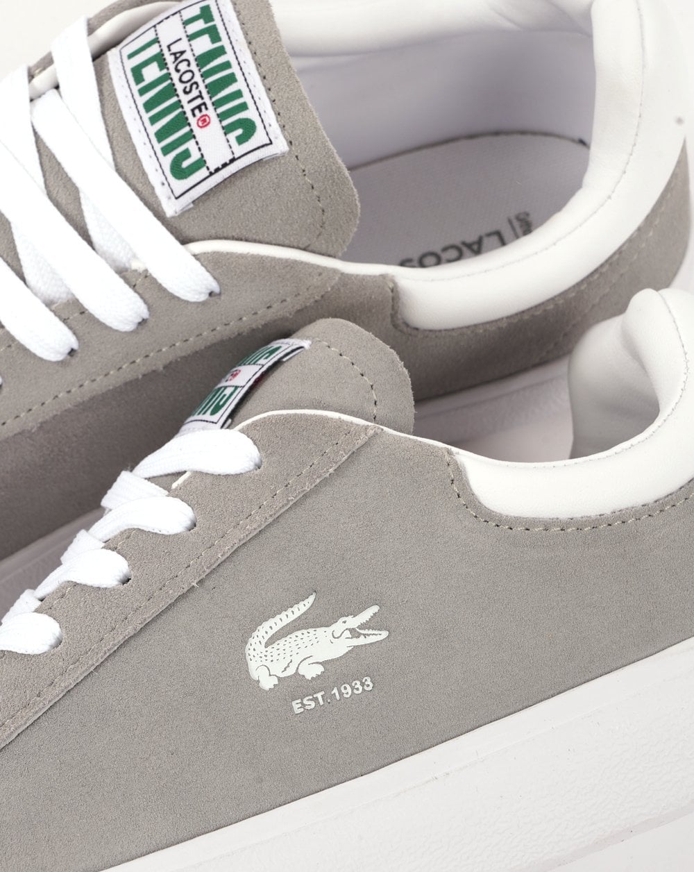 Lacoste Baseshot Trainers Grey/White - Image 3