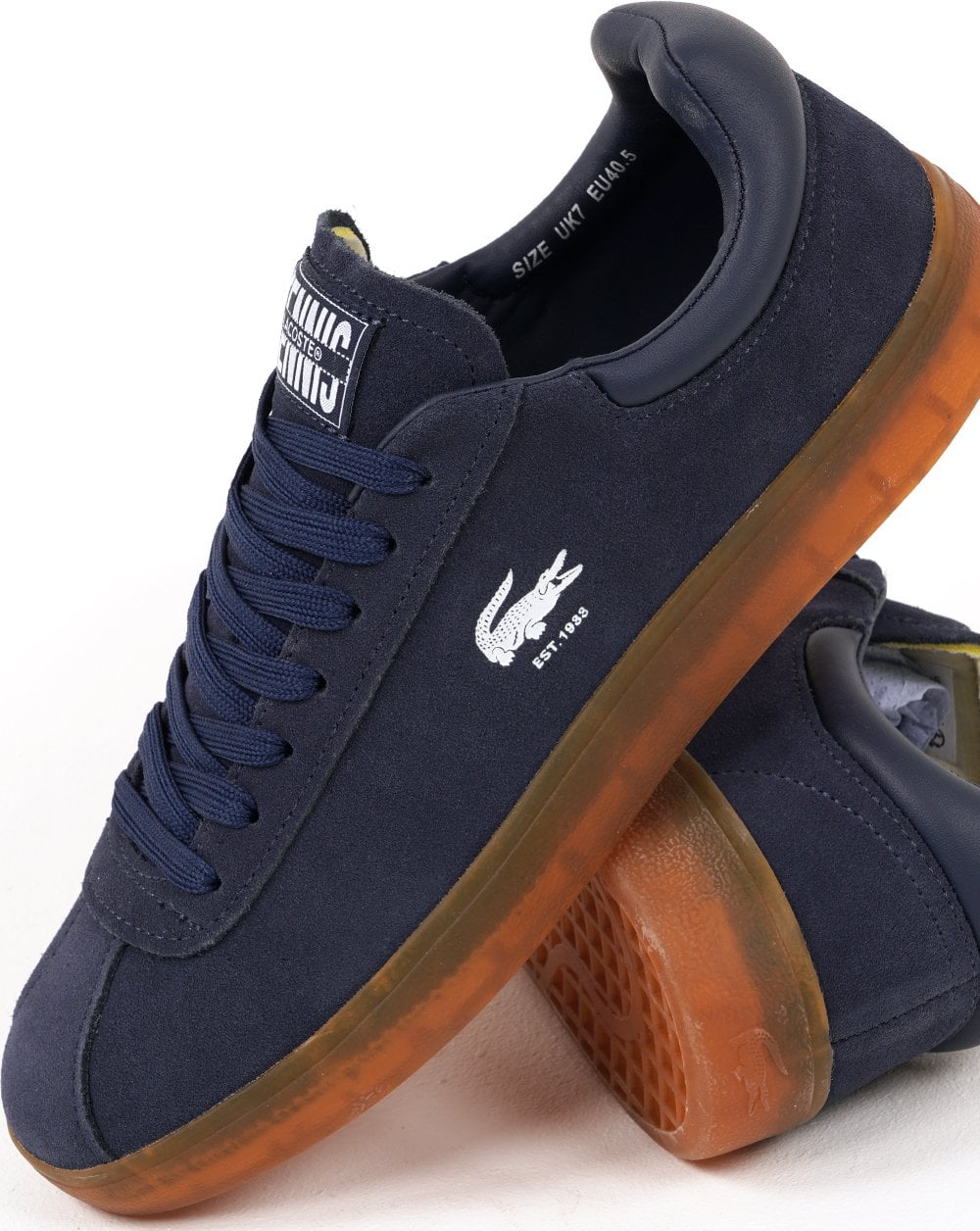 Lacoste Baseshot Trainers Navy/Gum - Image 2