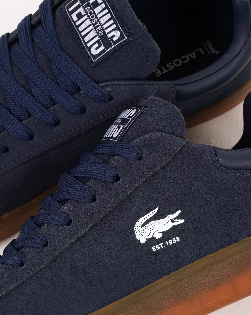 Lacoste Baseshot Trainers Navy/Gum - Image 4