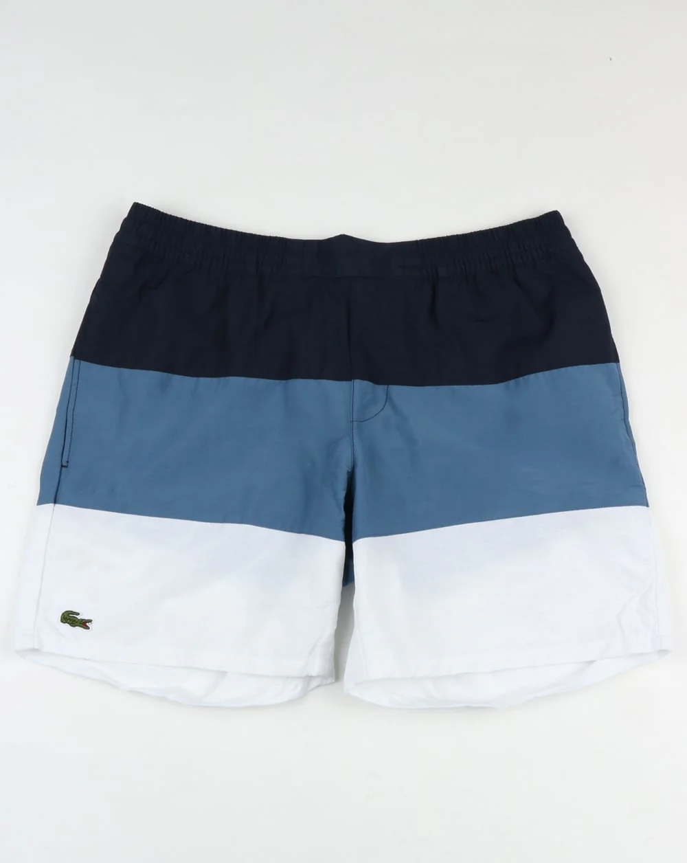 Lacoste Block Stripe Swim Shorts Navy/Blue/White