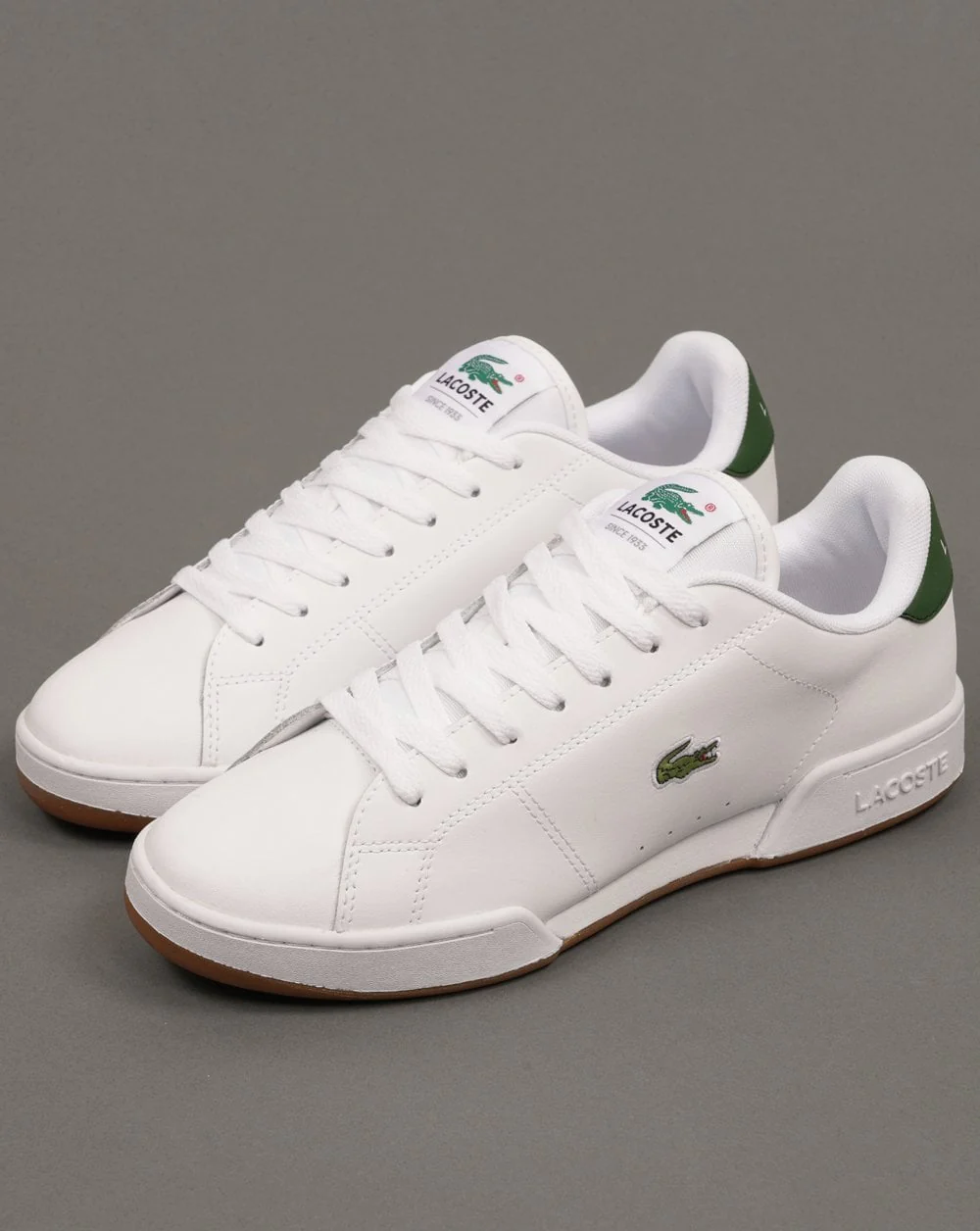 Lacoste Carnaby Cup Leather Trainers White/Dark Green - Image 5