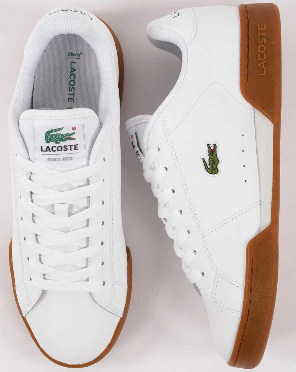Lacoste Carnaby Cup Leather Trainers White/Gum - Image 5