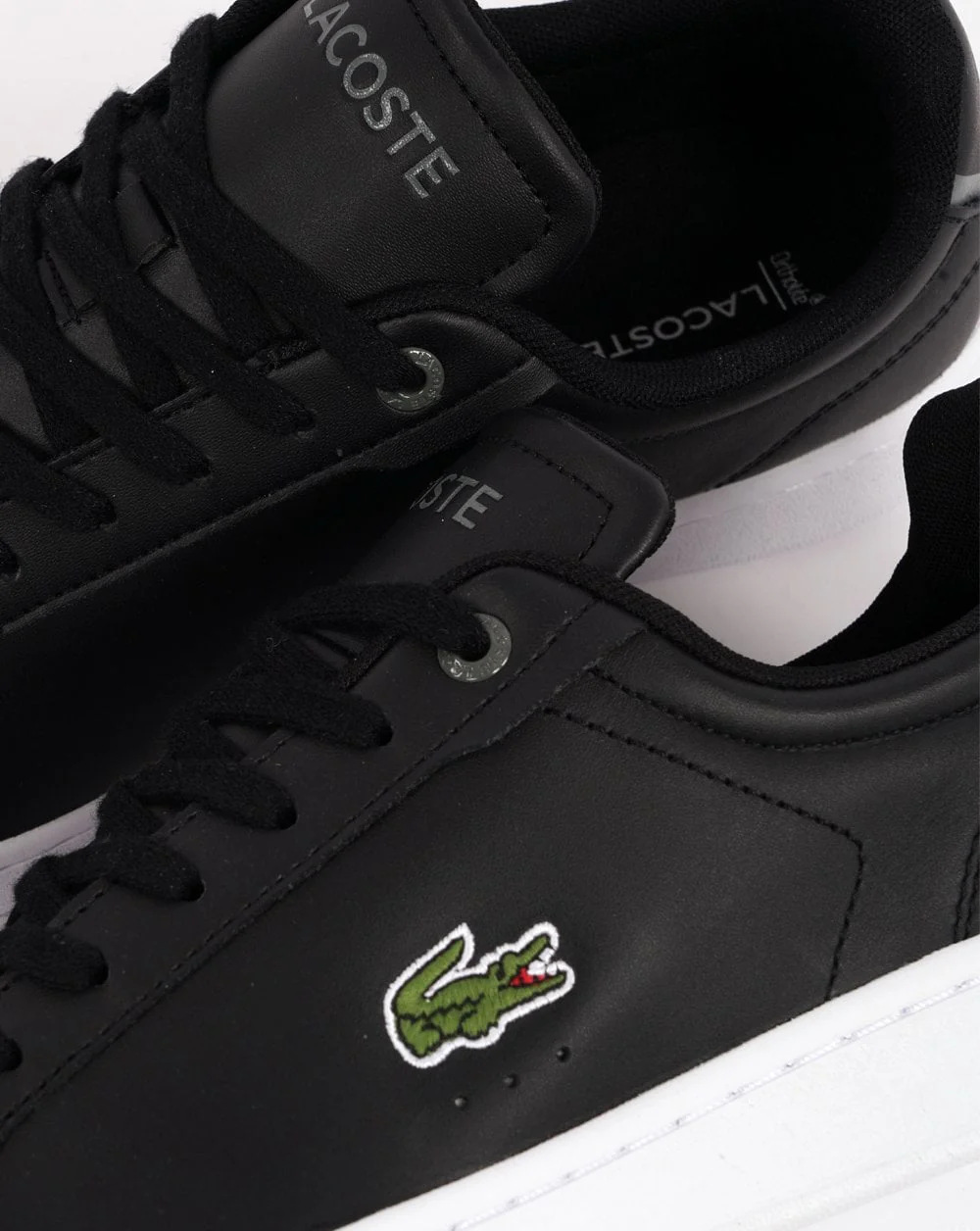 Lacoste Carnaby Pro Leather Trainers Black/White - Image 3