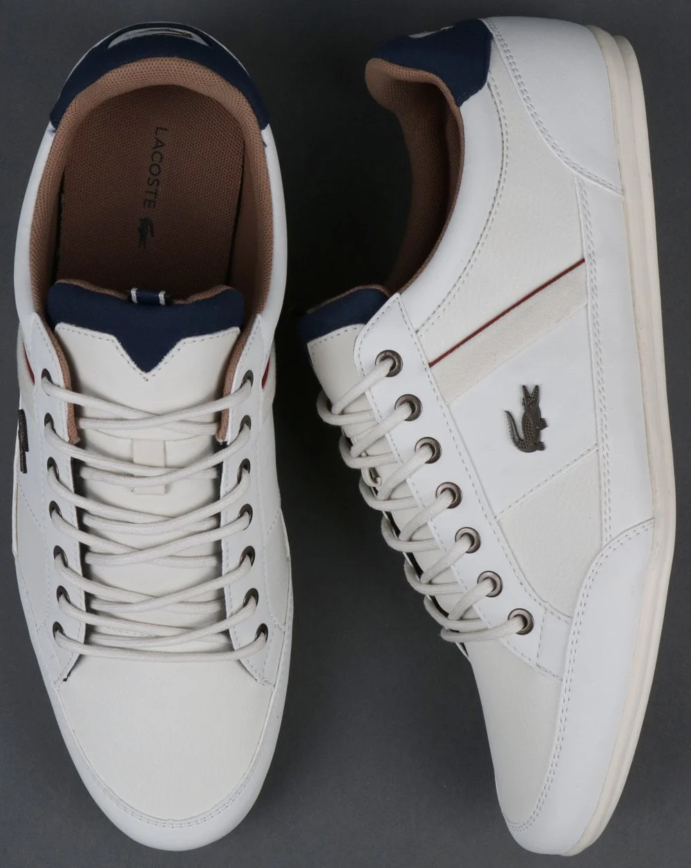 Lacoste Chaymon Trainers Off White/Navy - Image 2