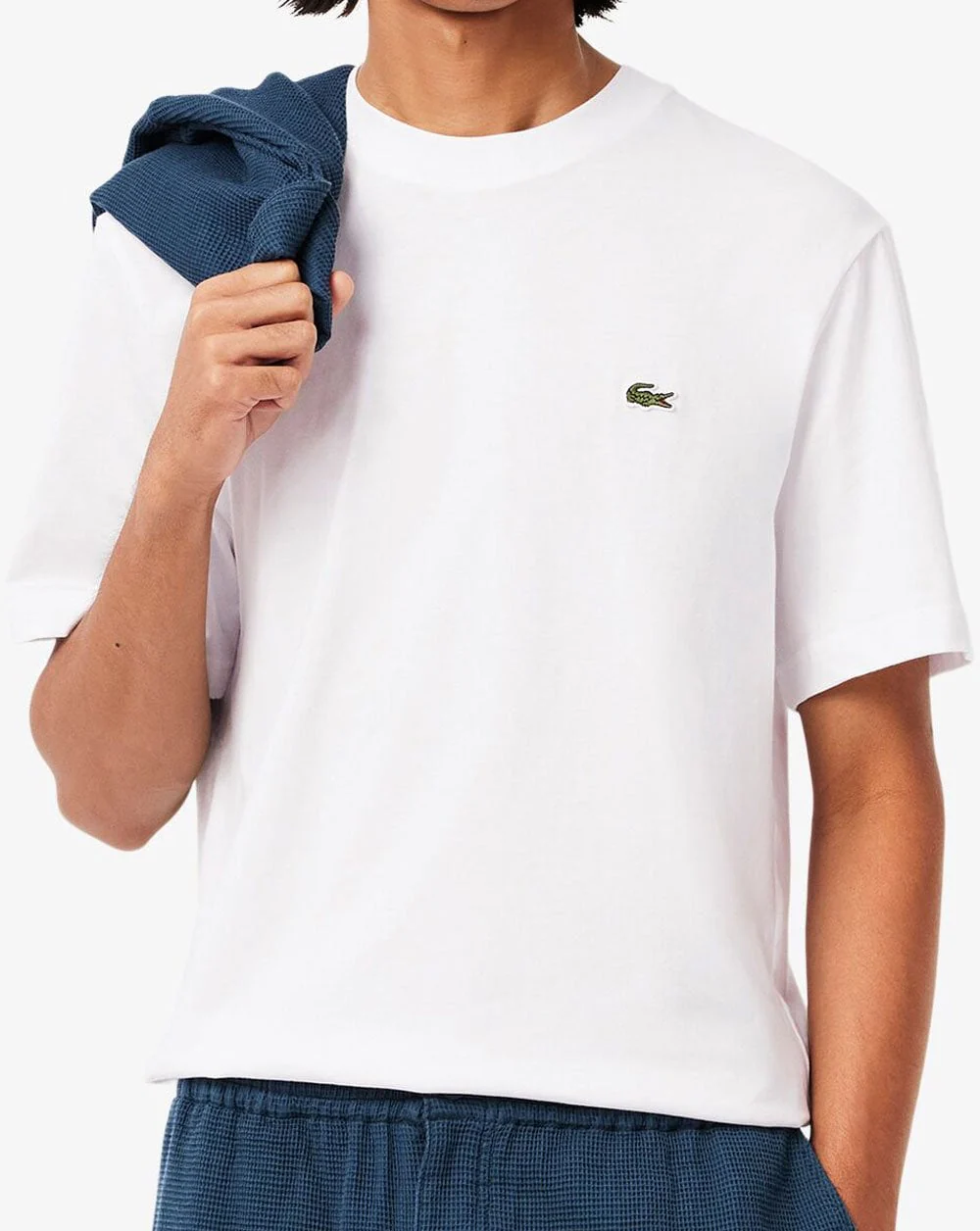 Lacoste Classic Fit Cotton Jersey T Shirt White - Image 2