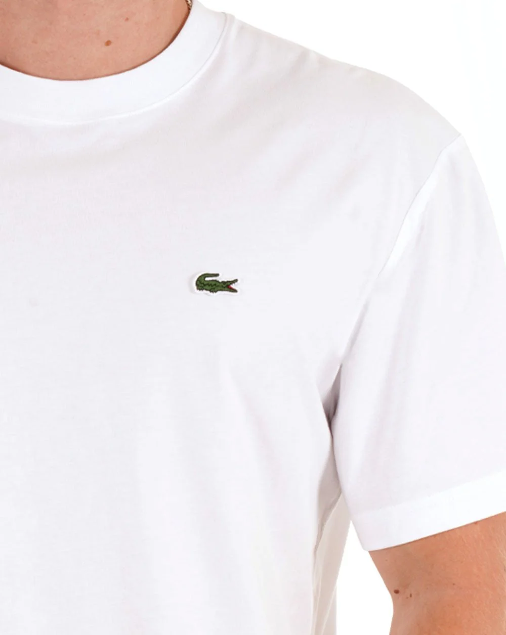 Lacoste Classic Fit Cotton Jersey T Shirt White - Image 3