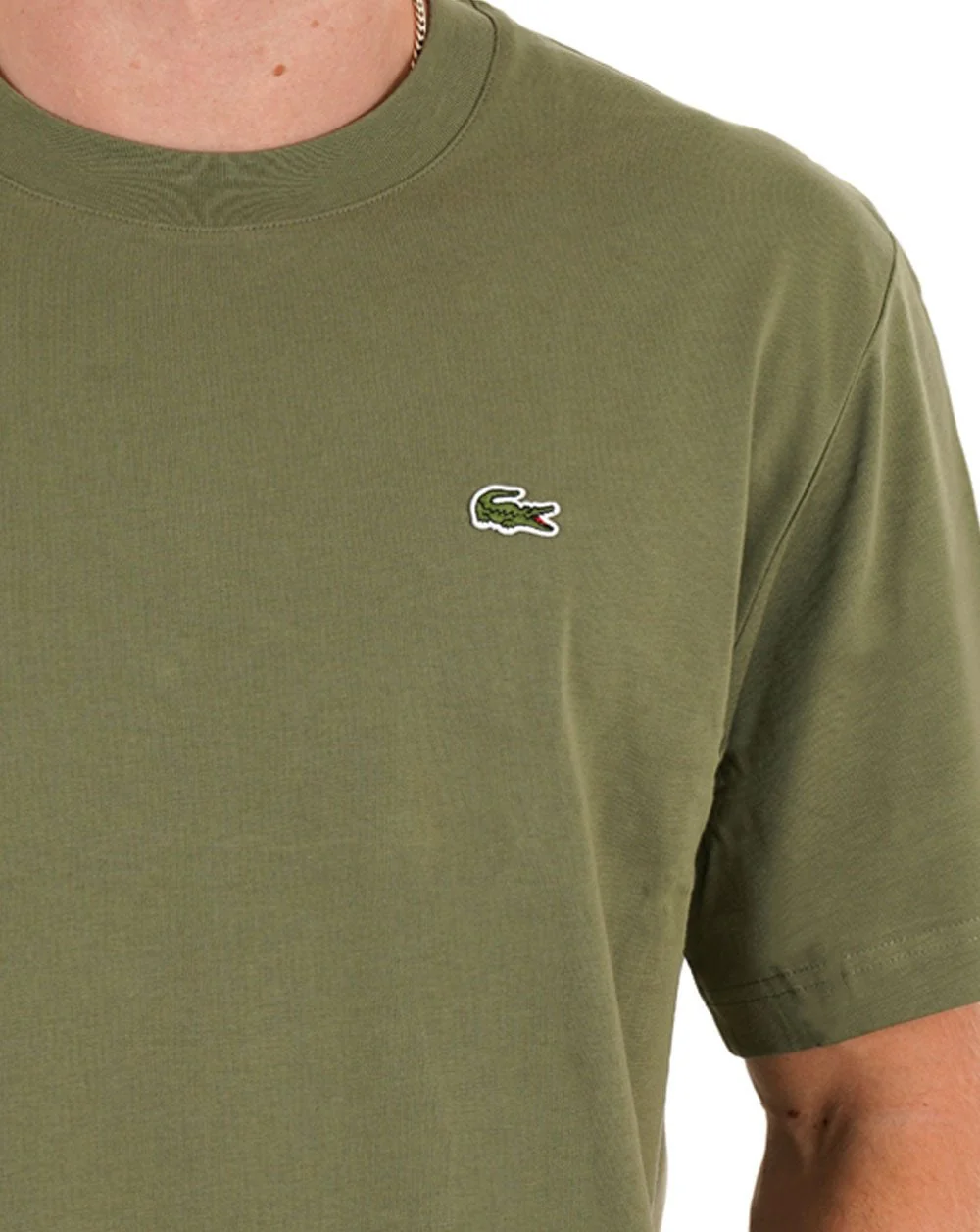 Lacoste Classic Fit T Shirt Khaki Green - Image 3