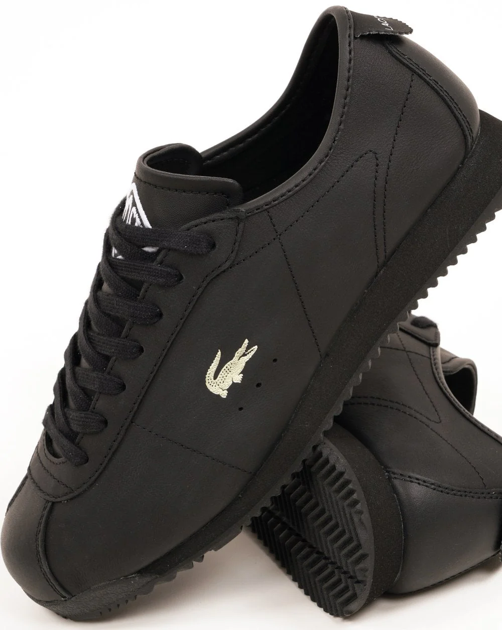 Lacoste Club Low Leather Trainers Black - Image 3