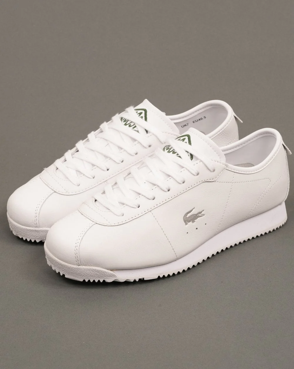 Lacoste Club Low Leather Trainers White - Image 2