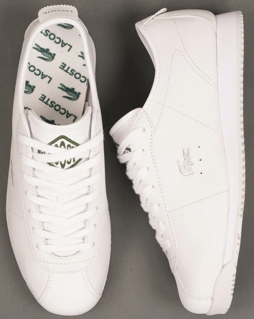 Lacoste Club Low Leather Trainers White - Image 4