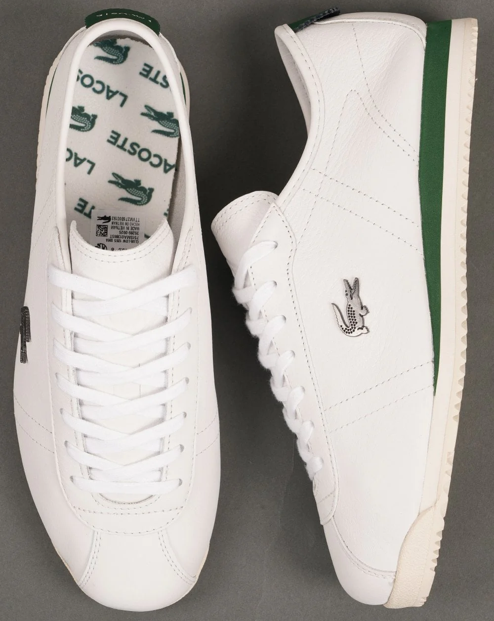 Lacoste Club Low Leather Trainers White/Off White - Image 4