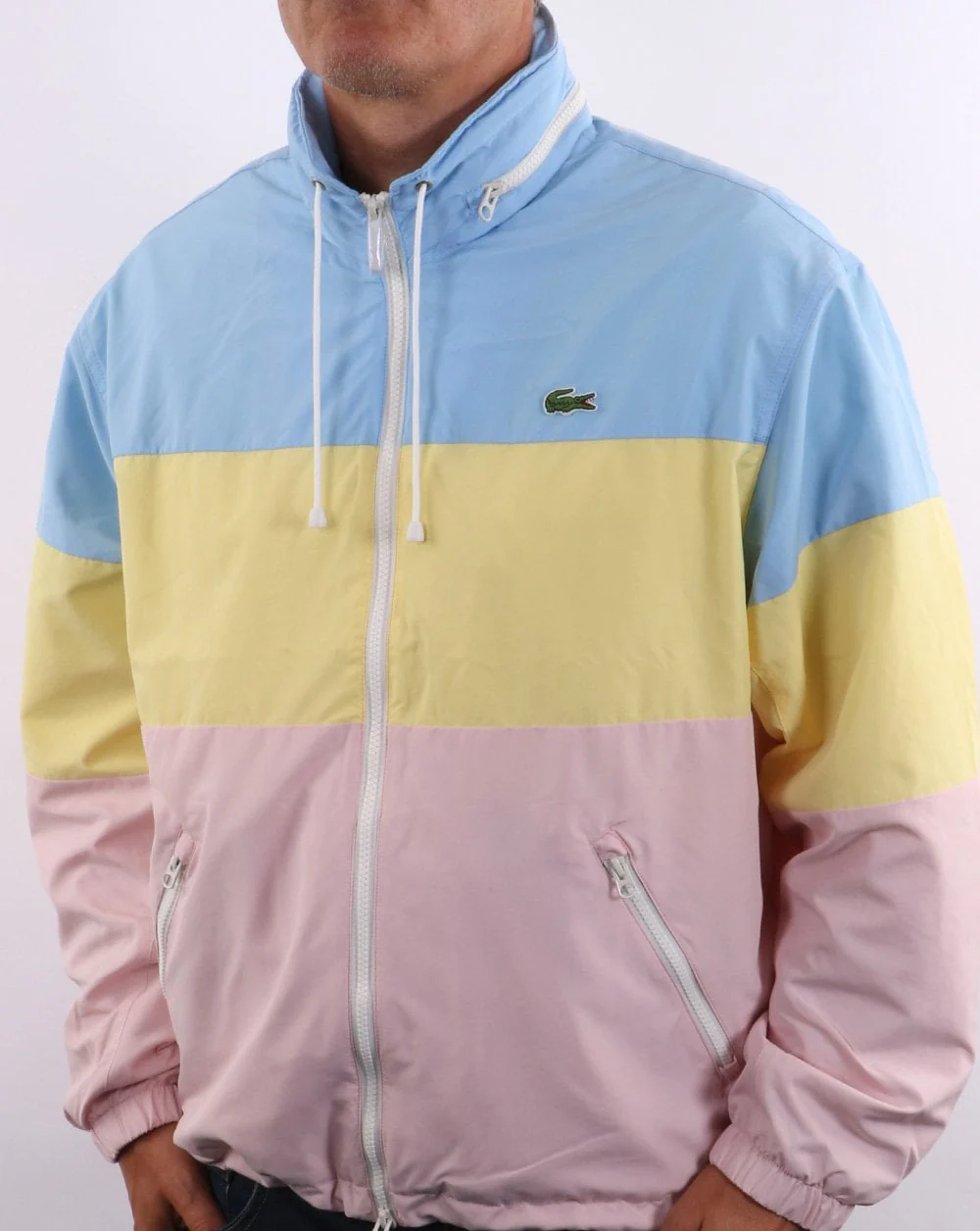 Lacoste Colour Block Jacket Sky Blue/Yellow/Pink - Image 2