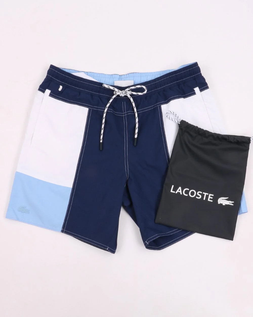 Lacoste Colourblock Swim Shorts Blue/White - Image 3